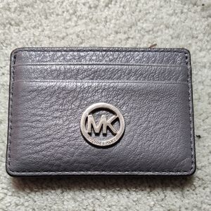 Michael Kors Gray Leather Card Holder
